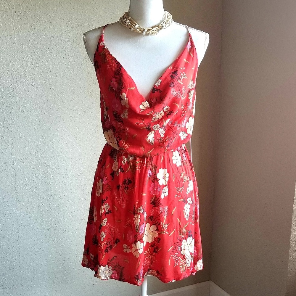 O'Neill red floral mini dress